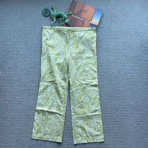 J.Crew Green Paisley Beach Pant